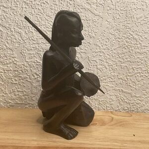 VTG Besmo Product HandCarved Wood Figurine Warrior/Defender Tribal Folk Art 6.5"